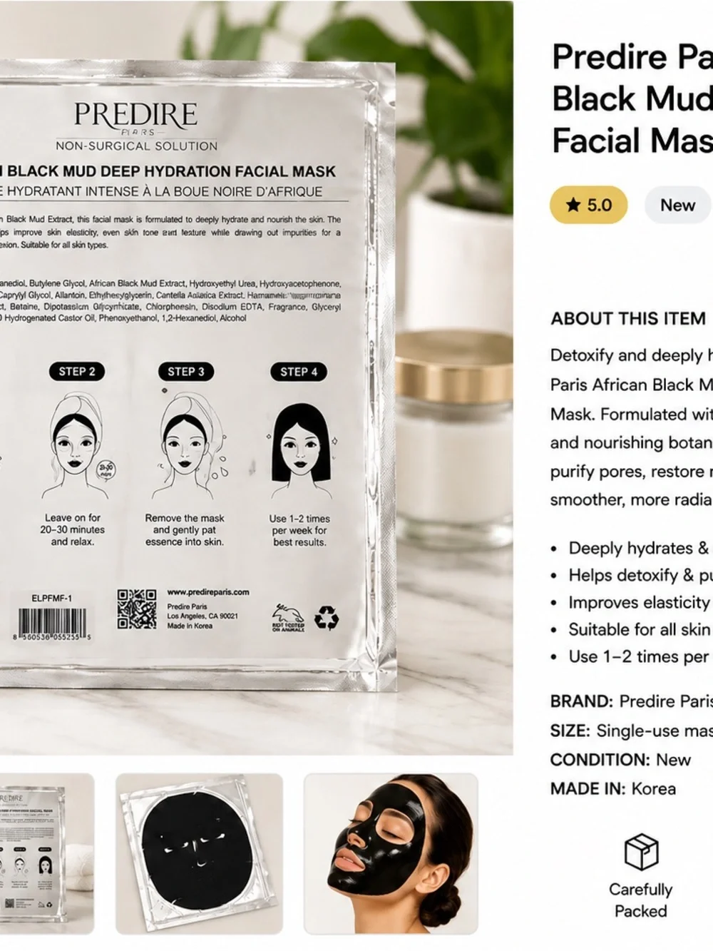 Platinum Collagen Cell Renewal Facial Mask - Silver